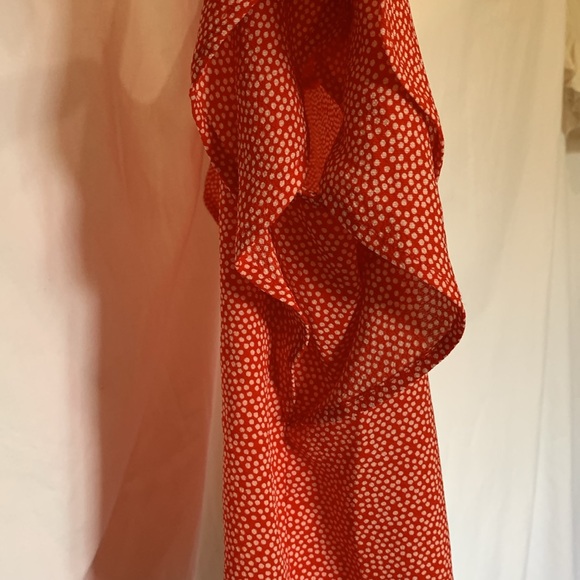 Monteau red polka dot flutter sleeve blouse - Picture 3 of 4